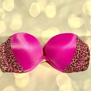 PURPLE with ANIMAL PRINT & RHINESTONE STRAPS 34C